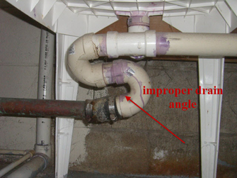 picture of improper sink drain